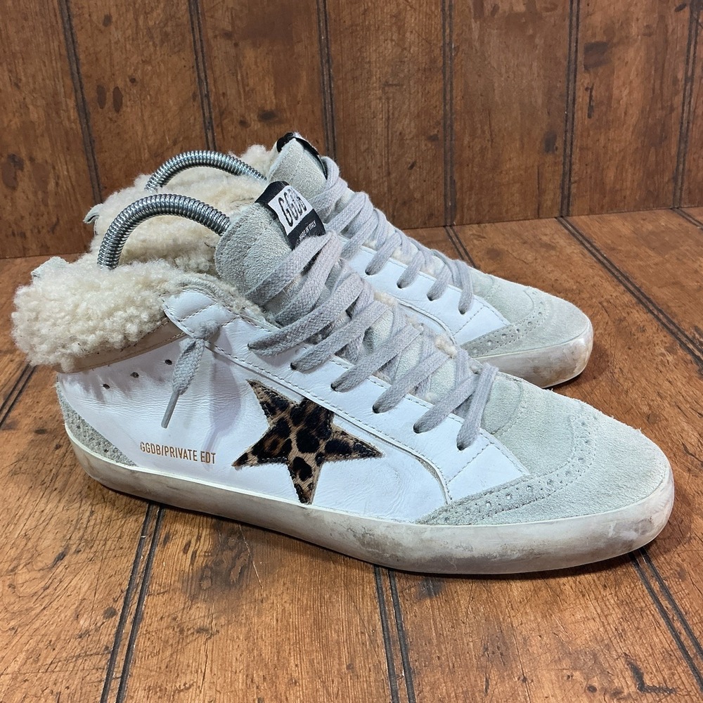 Golden Goose Rare Mid-Star Private Edt 199/630 Sneakers Leopard Size EU 40-US 10